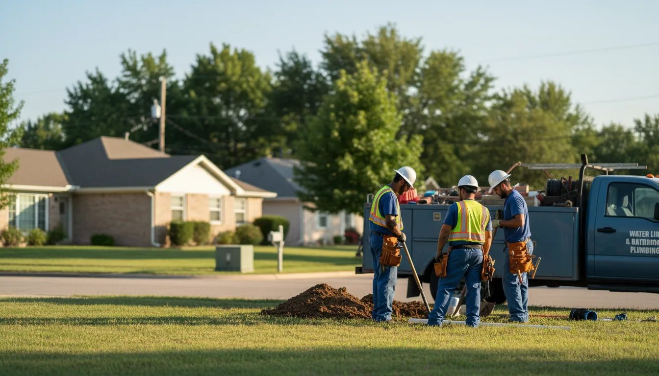 Residential water line and bathroom plumbing service in Valparaiso, IN